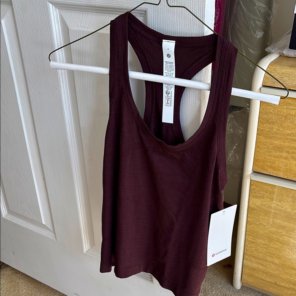 Lululemon swiftly tech racer back waist length in goodnight plum